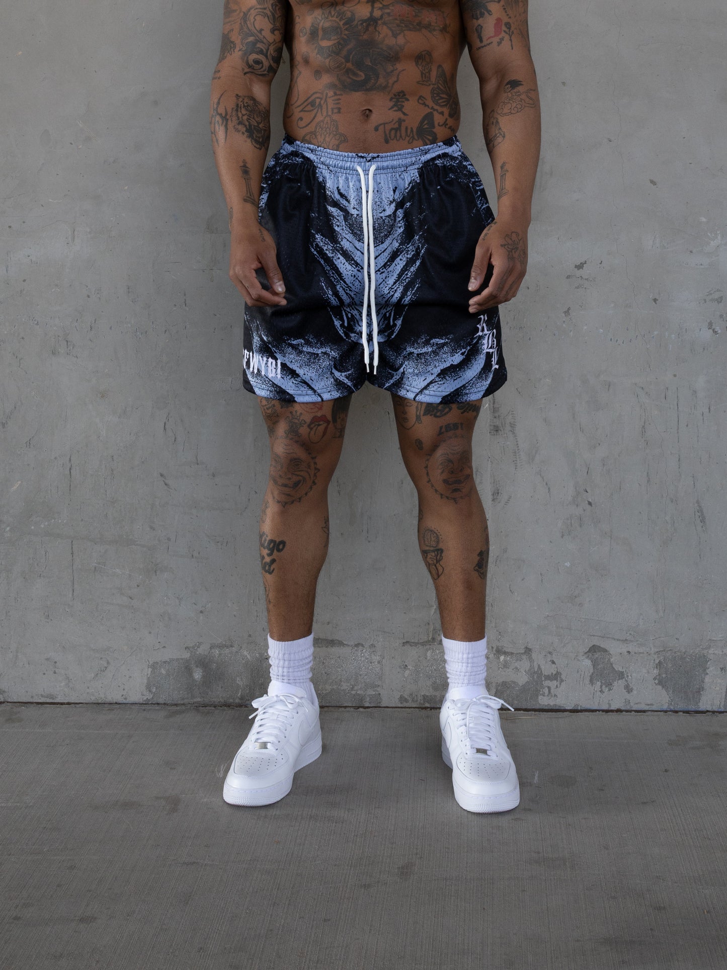 REBELETICS " SFWYBI " BRUSHED MESH SHORTS - BLUE