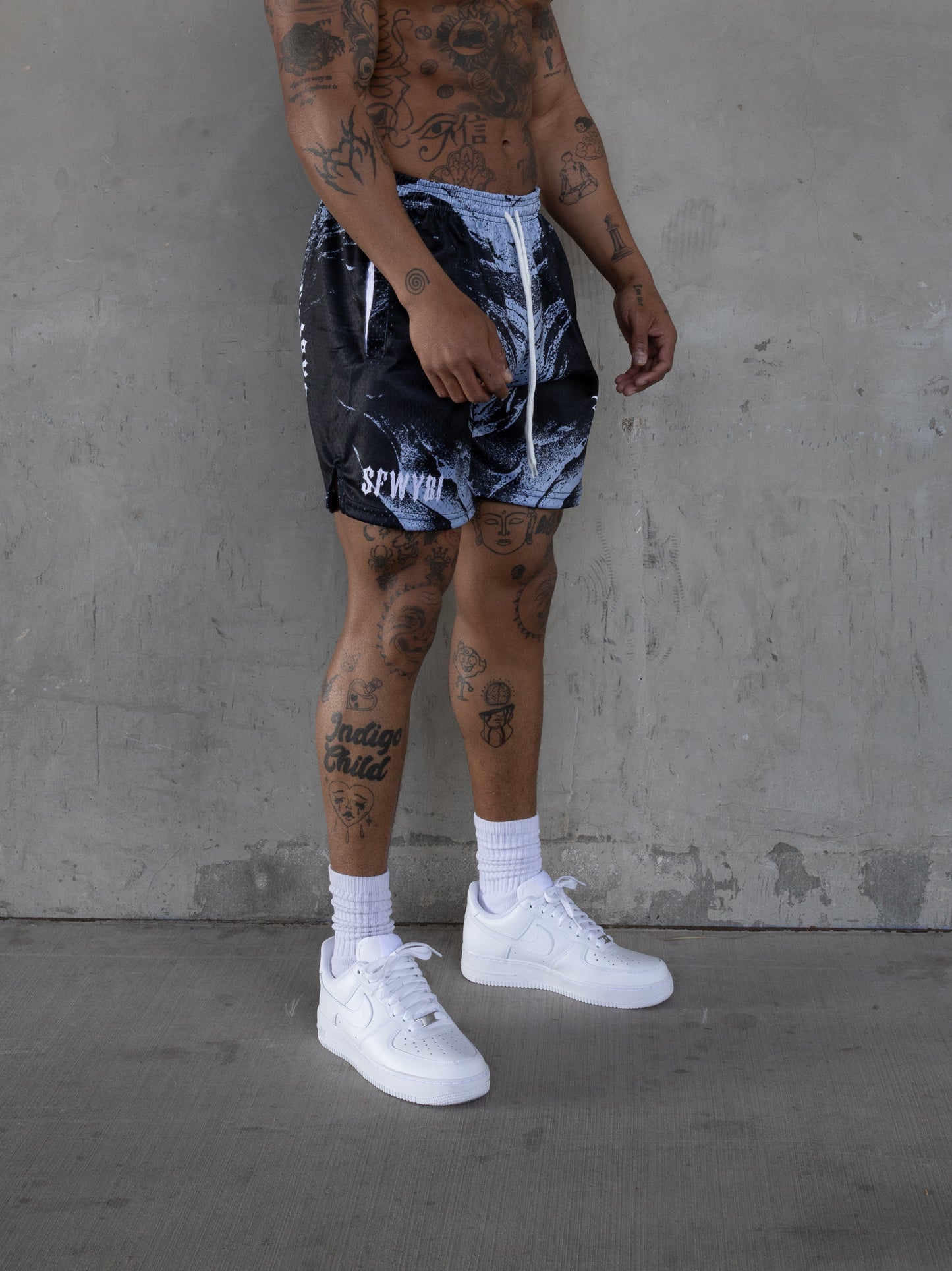 REBELETICS " SFWYBI " BRUSHED MESH SHORTS - BLUE