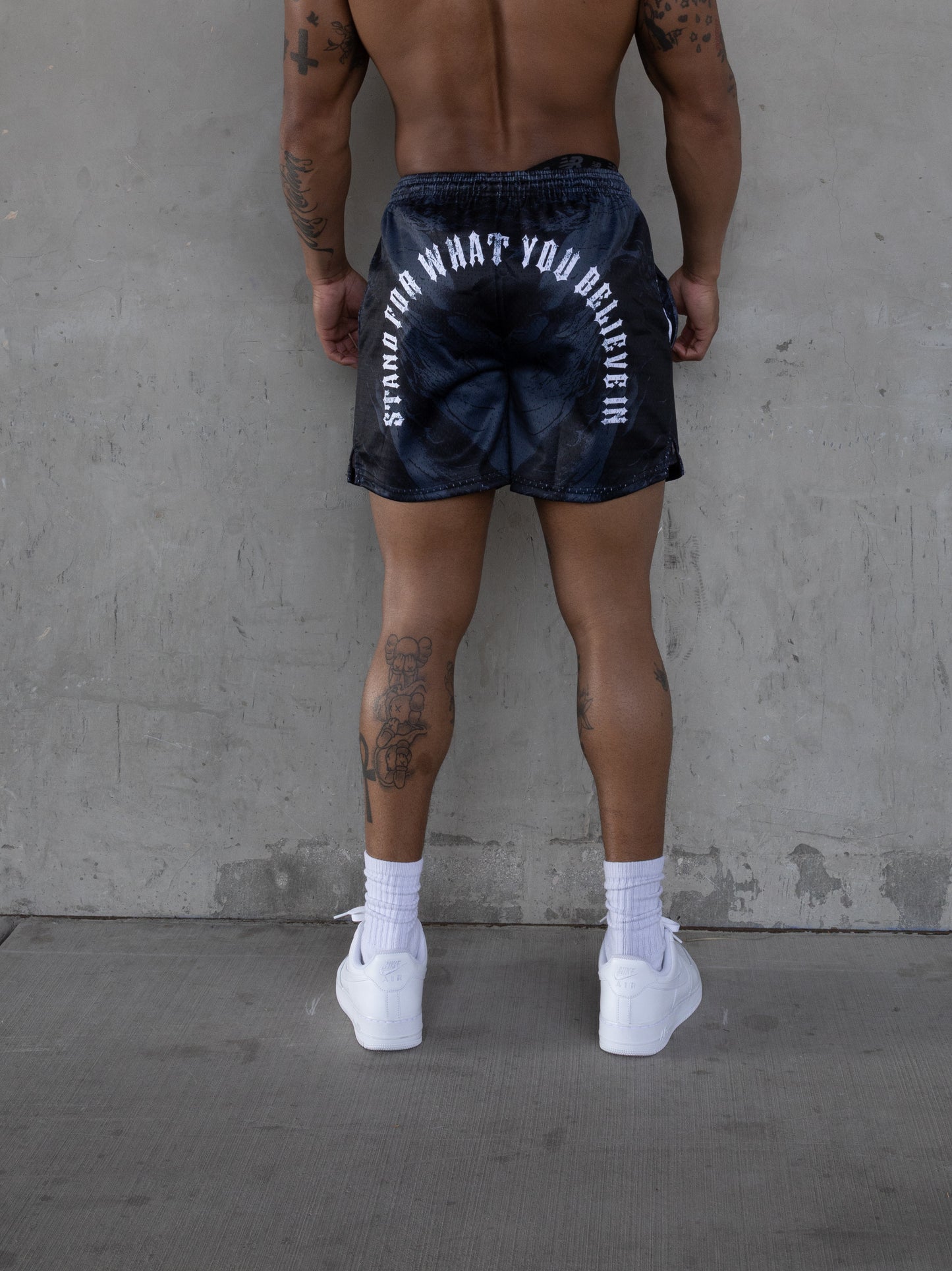 REBELETICS " SFWYBI " BRUSHED MESH SHORTS - DARK BLUE