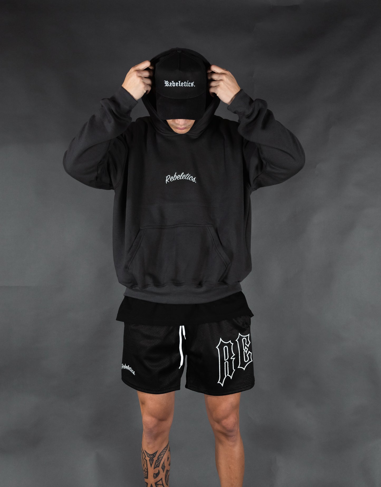 REBELETICS OG LOGO HOODIE- CHARCOAL