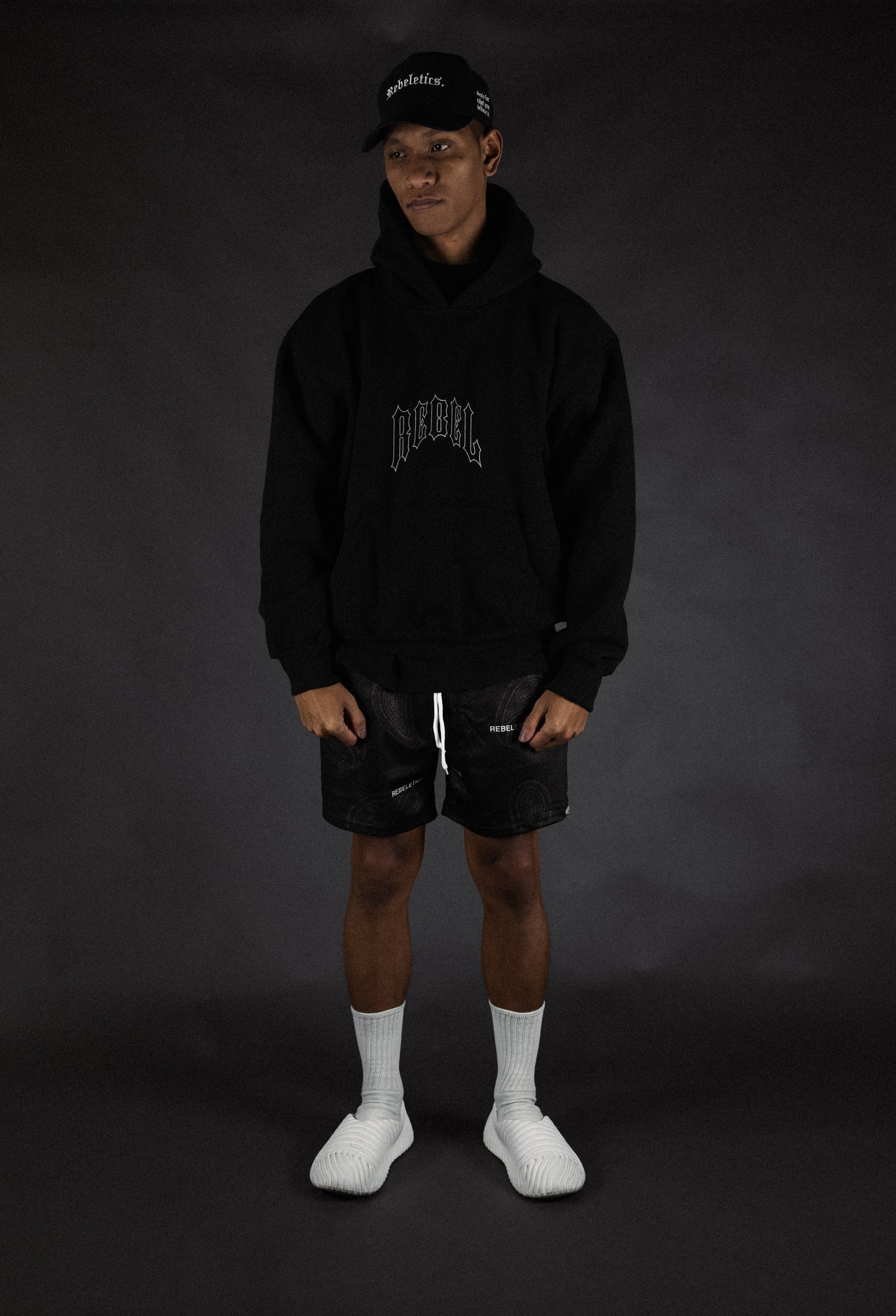 REBELETICS “ WITH US OR AGAINST US “ HOODIE - BLACK