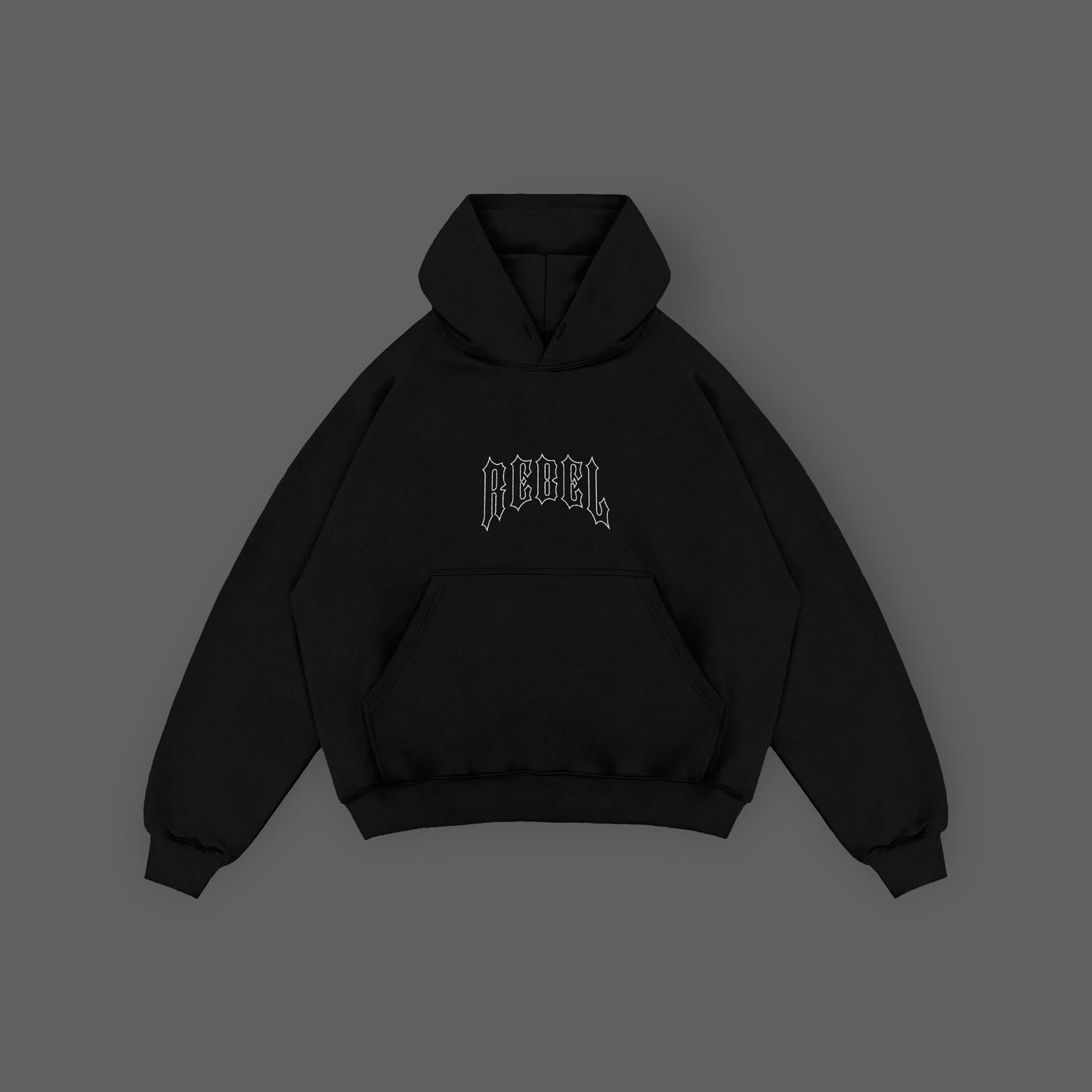REBELETICS “ WITH US OR AGAINST US “ HOODIE - BLACK