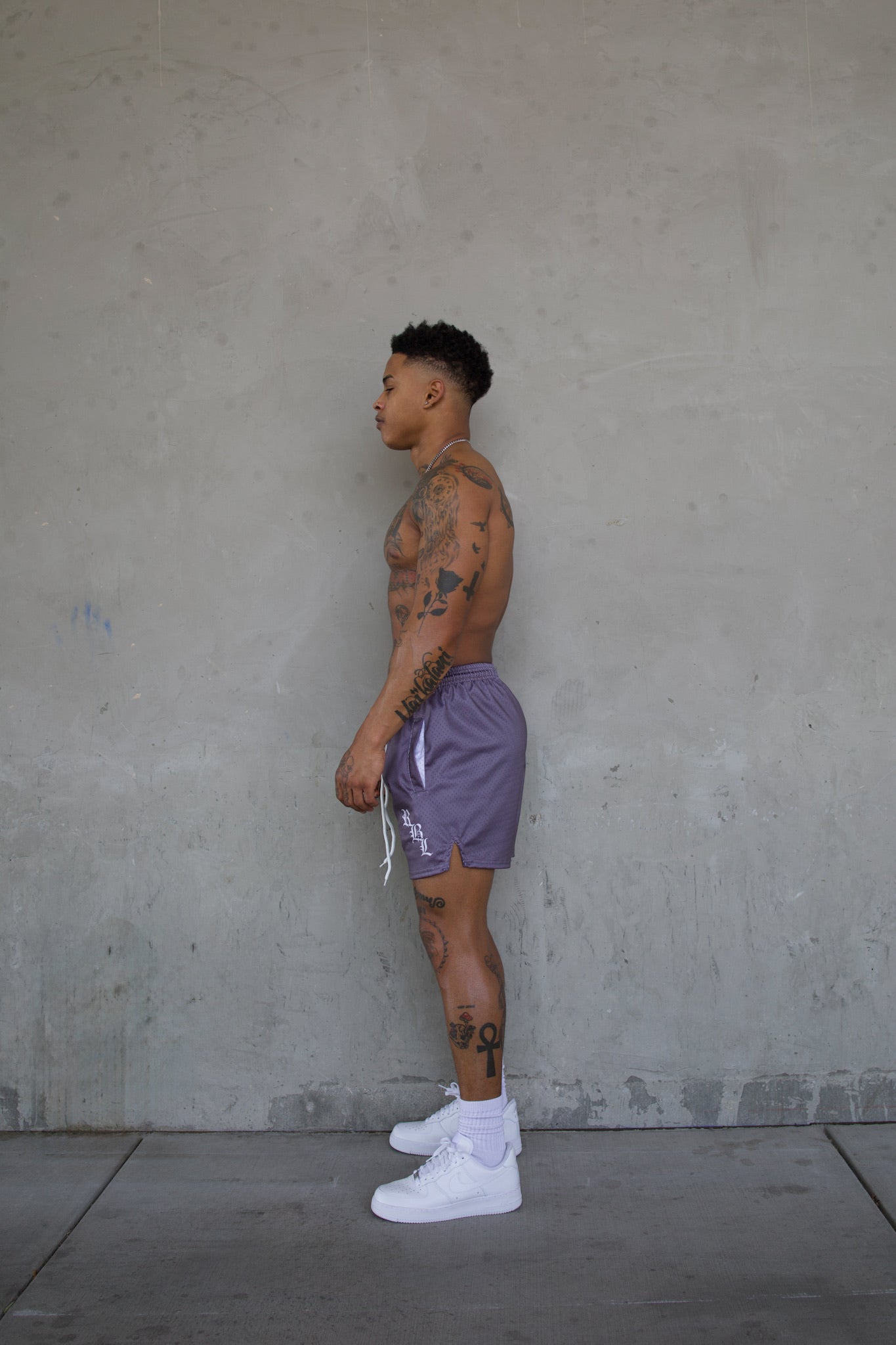 REBELETICS " RBL " MESH SHORTS - CHARCOAL