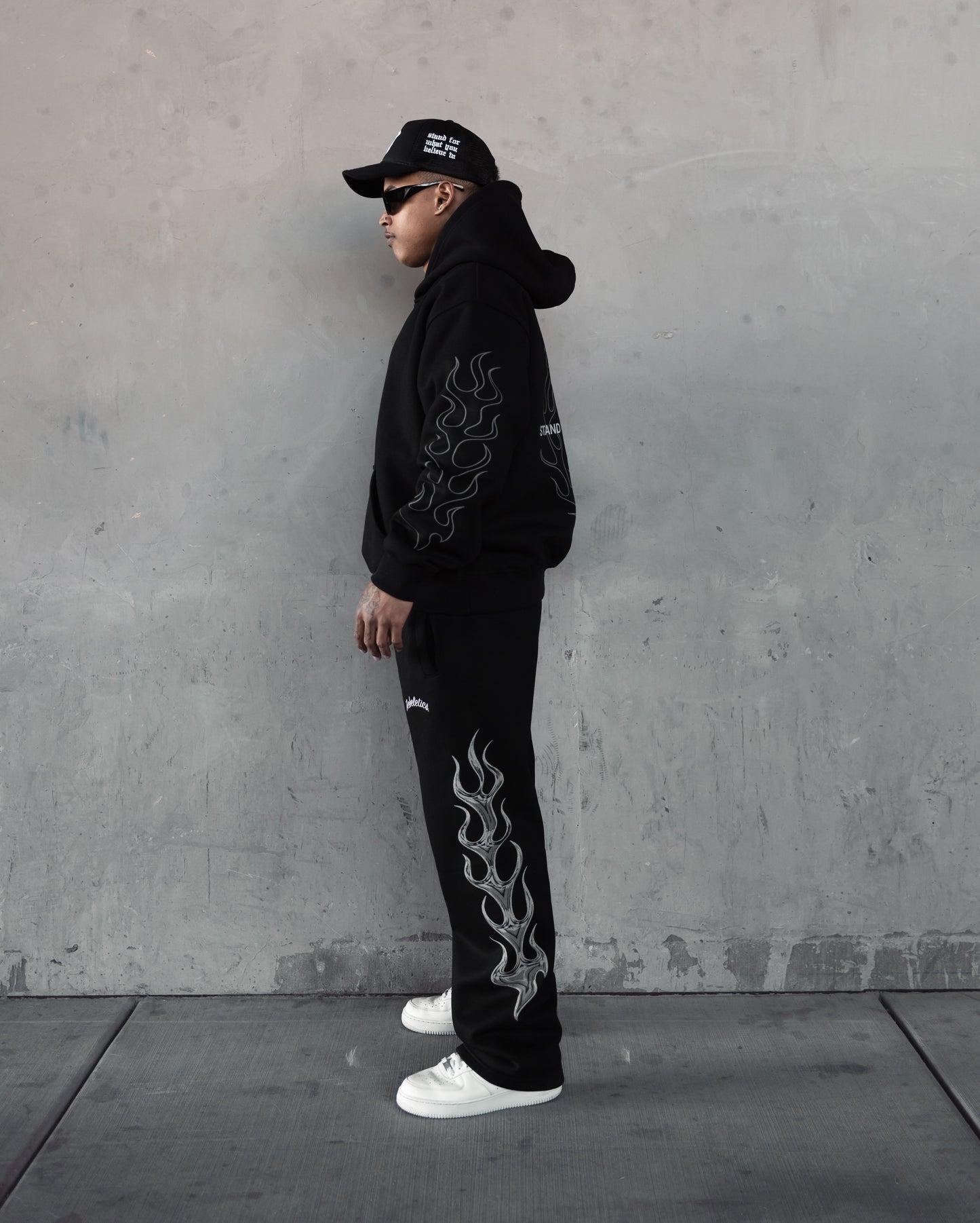 REBELETICS FLAME " SFWYBI " HOODIE - BLACK