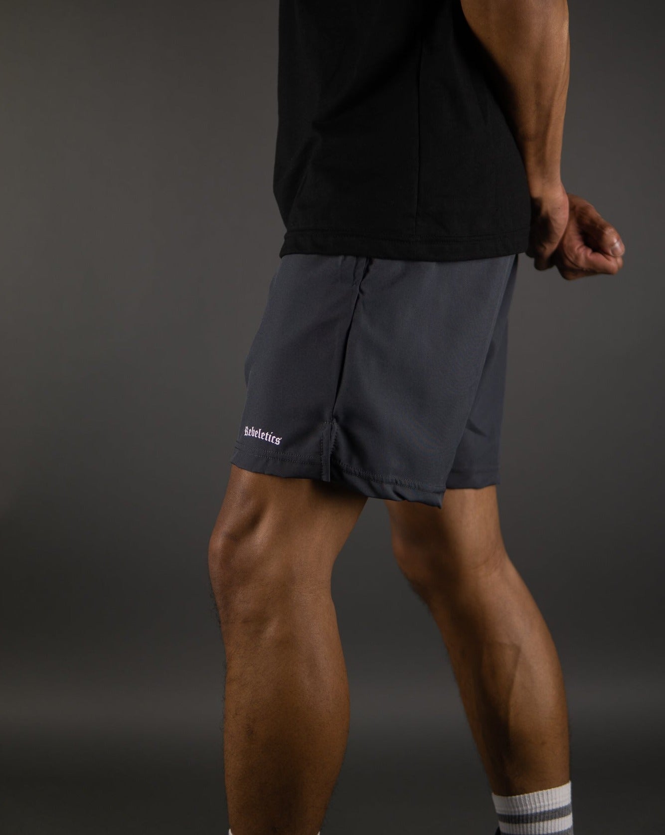 MENS REBELETICS SHORTS - CHARCOAL
