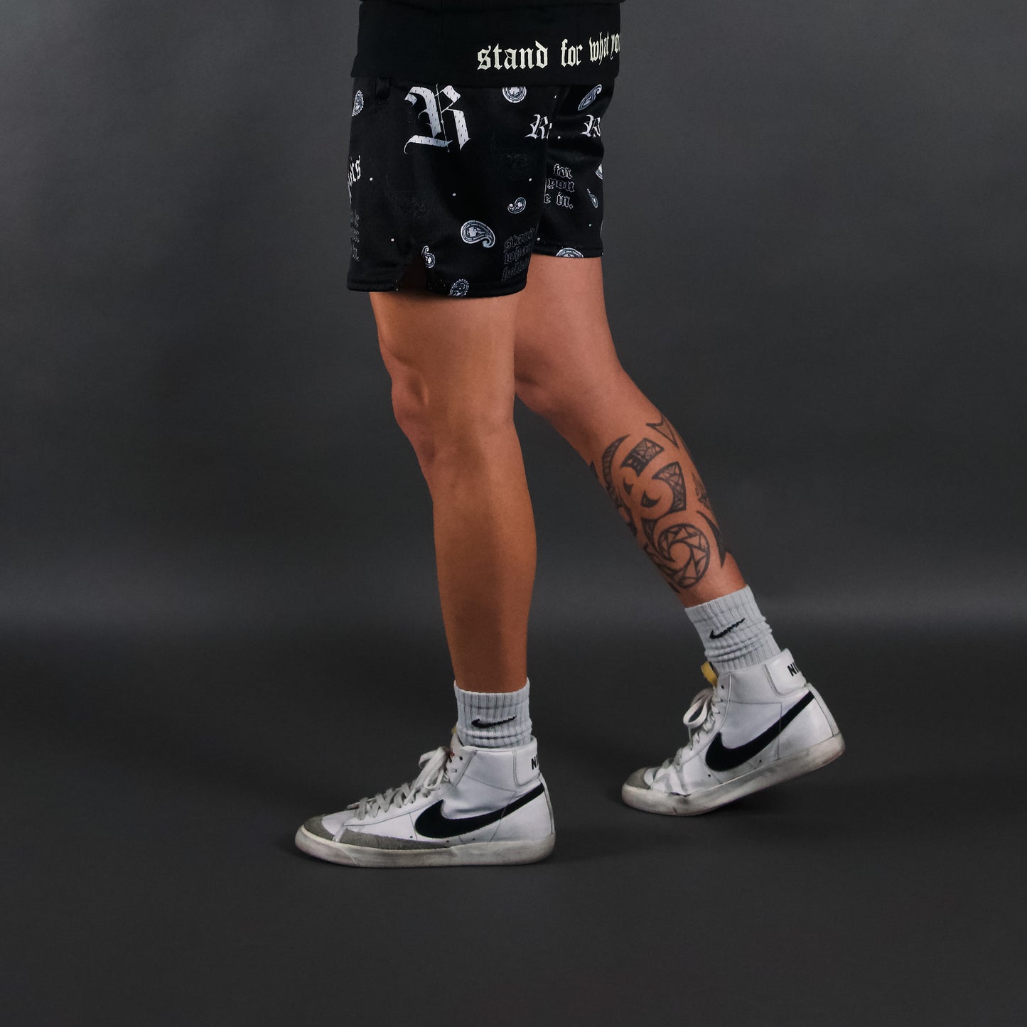 Mesh Shorts Paisley - Black