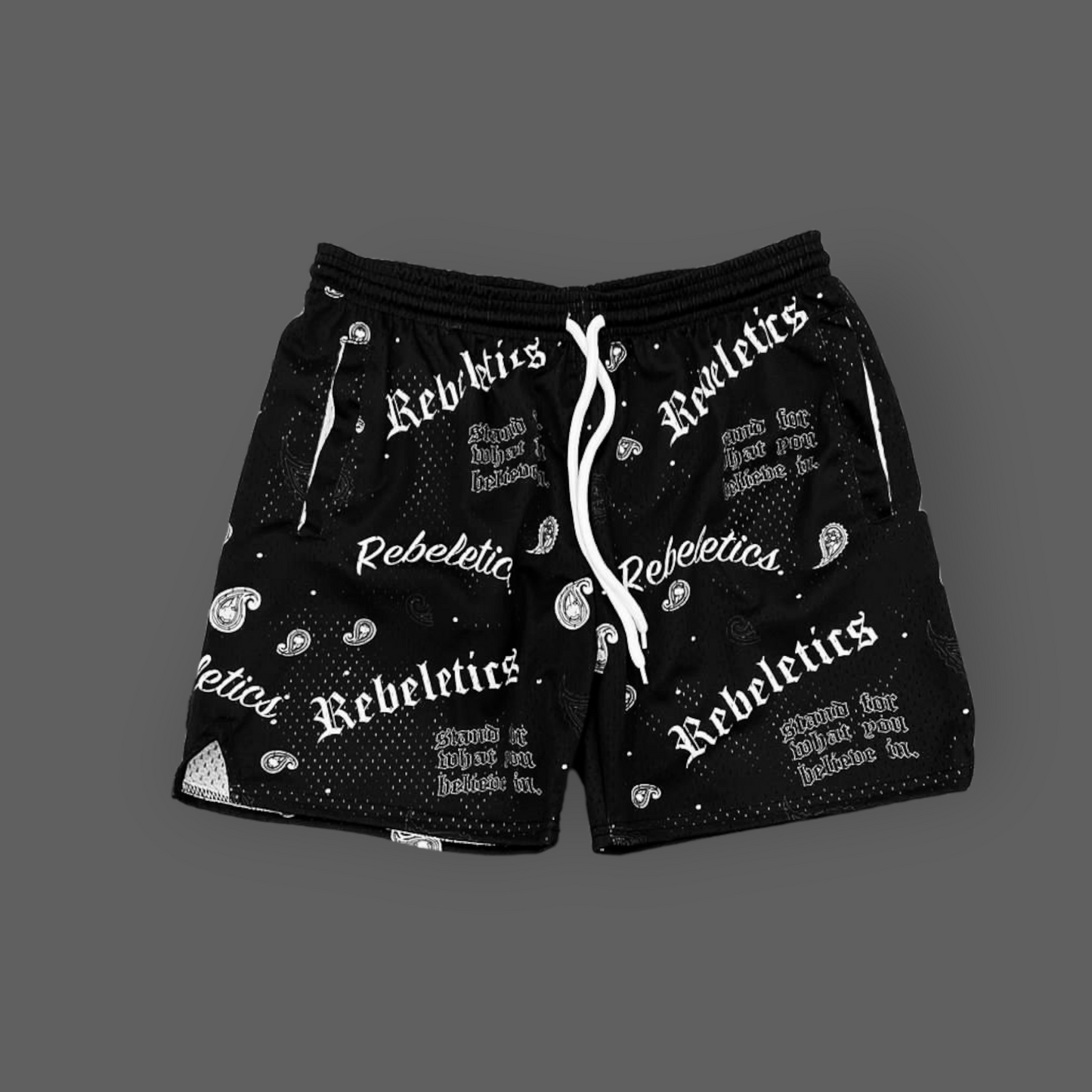 Mesh Shorts Paisley - Black
