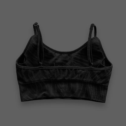 WOMENS "WITH US OR AGAINST US" SPORTS BRA - BLACK