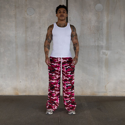 Rebeletics Baggy Military Camo Sweatpants  - Pink