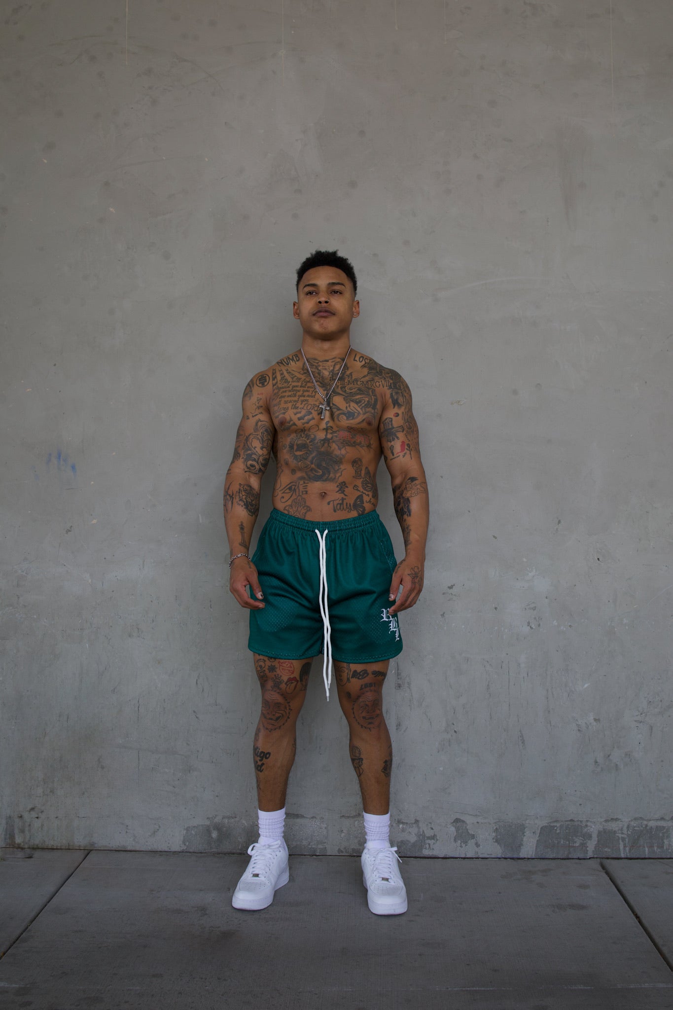 REBELETICS " RBL " MESH SHORTS - GREEN