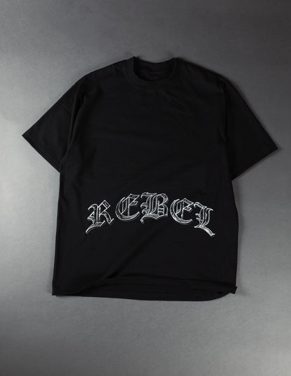 REBELETICS " SIGNATURE R " T-SHIRT - BLACK