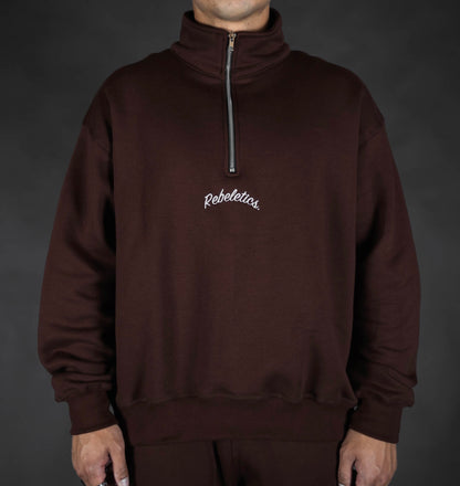 RBL Quarter Zip Pullover - Brown