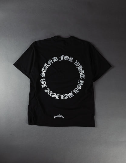 REBELETICS " SFWYBI METALLIC  " T-SHIRT - BLACK