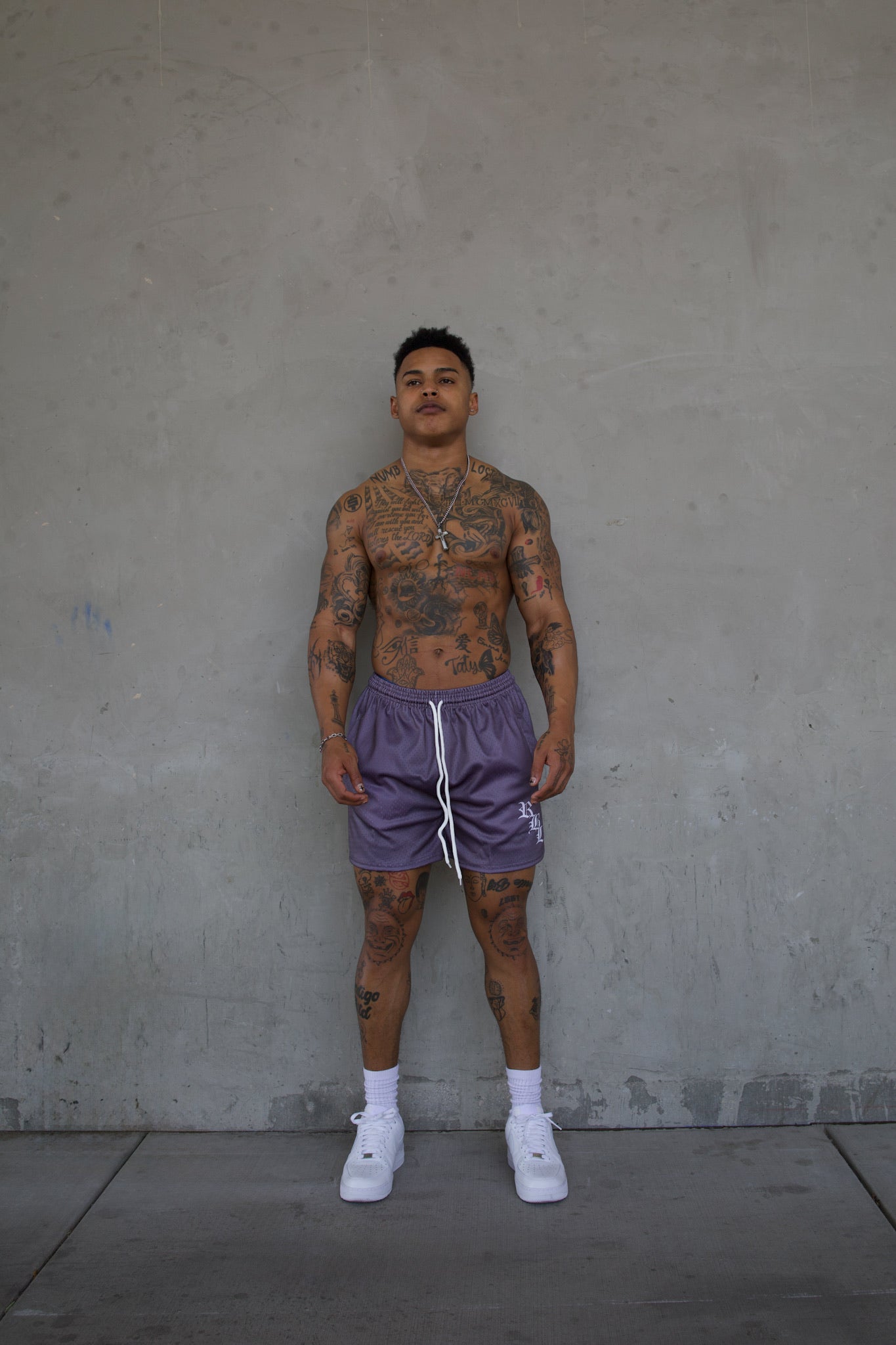 REBELETICS " RBL " MESH SHORTS - CHARCOAL