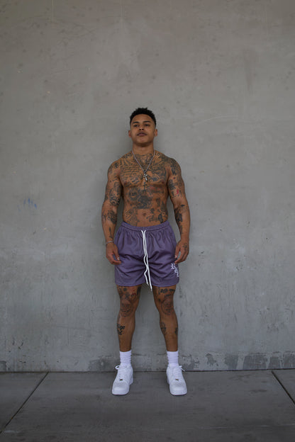 REBELETICS " RBL " MESH SHORTS - CHARCOAL