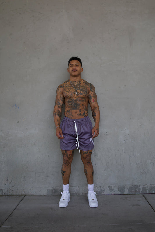 REBELETICS " RBL " MESH SHORTS - CHARCOAL