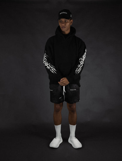 REBELETICS CROPPED "SFWYBI" HOODIE - BLACK