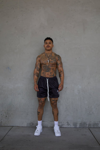 REBELETICS " RBL " MESH SHORTS - BLACK