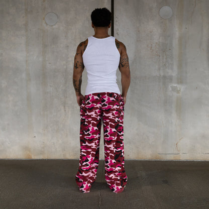 Rebeletics Baggy Military Camo Sweatpants  - Pink