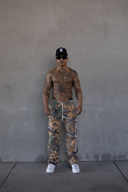 REBELETICS TREE CAMO STRAIGHT LEG SWEATPANTS