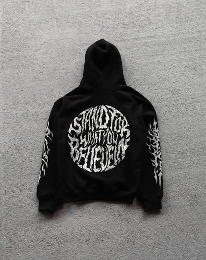 REBELETICS CROPPED "SFWYBI" HOODIE - BLACK