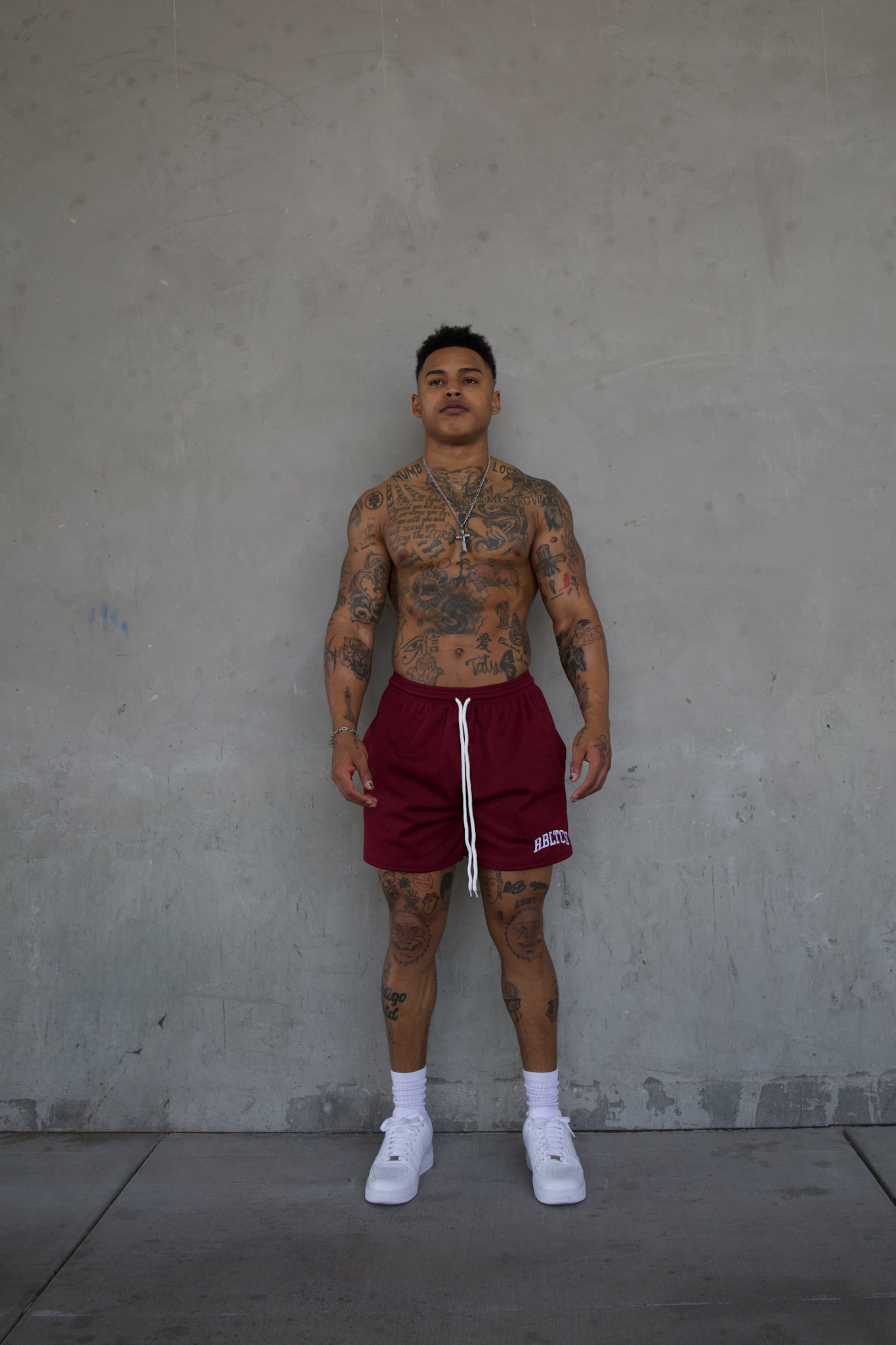 REBELETICS " RBLTCS " MESH SHORTS - BURGUNDY