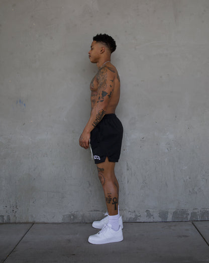 REBELETICS "RBLTCS" MESH SHORTS - BLACK