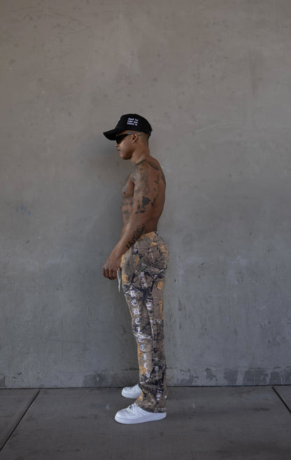 REBELETICS TREE CAMO STRAIGHT LEG SWEATPANTS