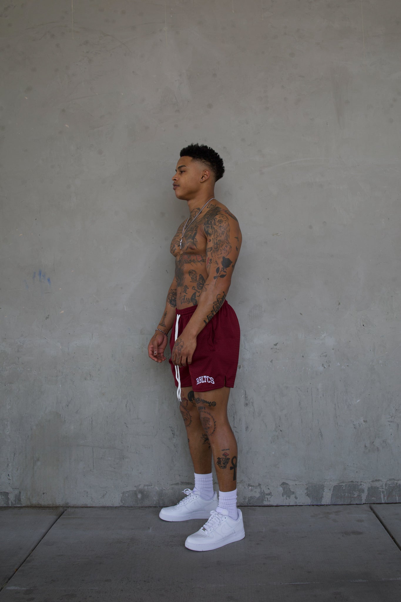 REBELETICS " RBLTCS " MESH SHORTS - BURGUNDY