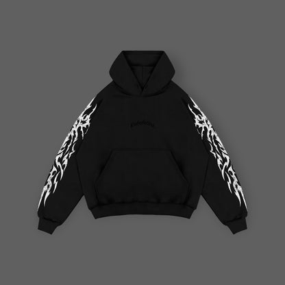 REBELETICS CROPPED "SFWYBI" HOODIE - BLACK