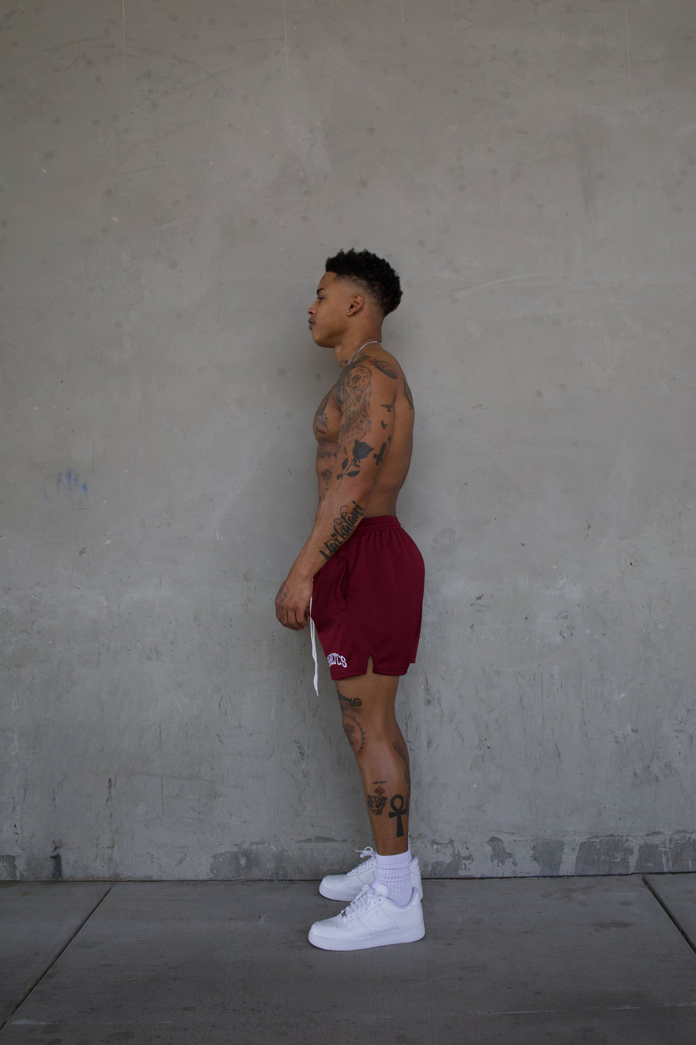 REBELETICS " RBLTCS " MESH SHORTS - BURGUNDY