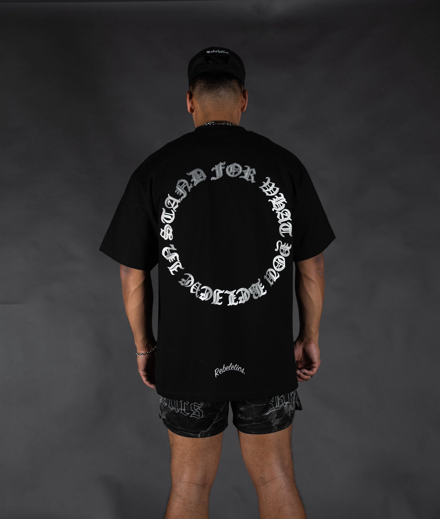 REBELETICS " SFWYBI METALLIC  " T-SHIRT - BLACK