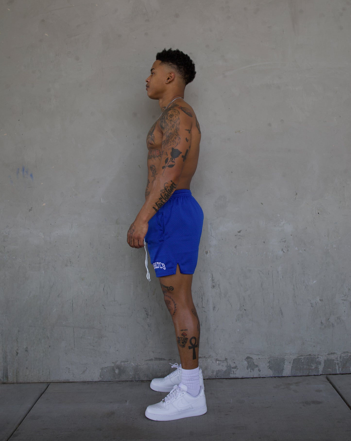 REBELETICS "RBLTCS" MESH SHORTS - BLUE