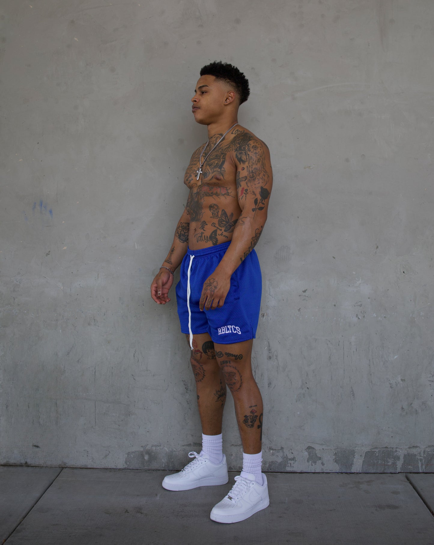 REBELETICS "RBLTCS" MESH SHORTS - BLUE