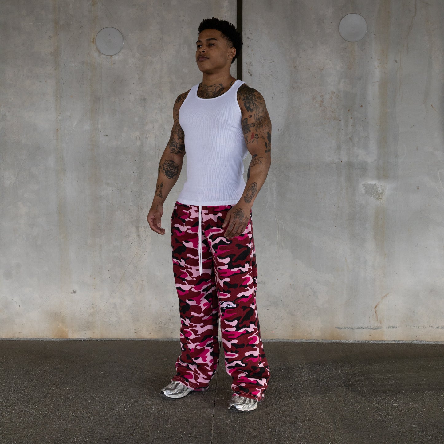 Rebeletics Baggy Military Camo Sweatpants  - Pink
