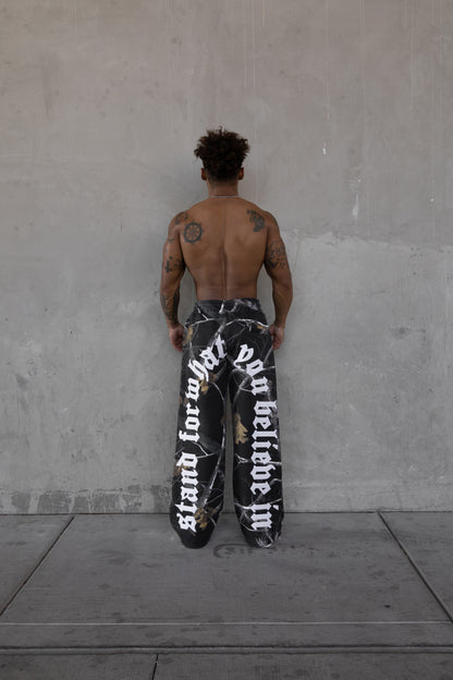 Rebeletics Baggy Sweatpants Tree Camo - Shadow Black