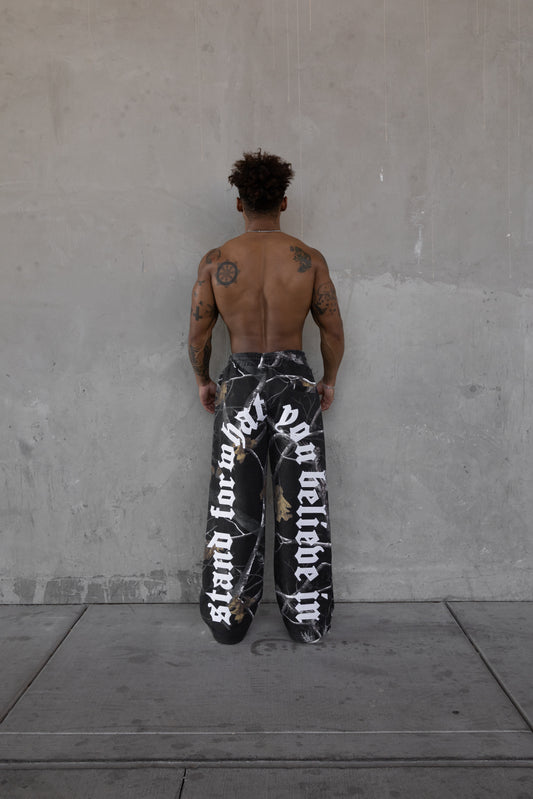 Rebeletics Baggy Sweatpants Tree Camo - Shadow Black