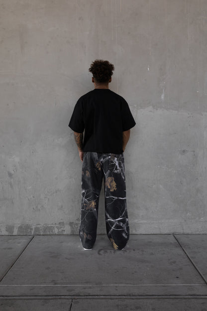Rebeletics Baggy Sweatpants Tree Camo - Shadow Black ( Reversed Logos )