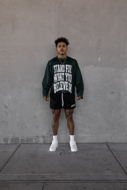 Rebeletics Cropped Mesh Long Sleeve - Forest Green