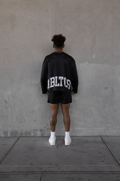 REBELETICS CROPPED MESH LONGSLEEVE - BLACK