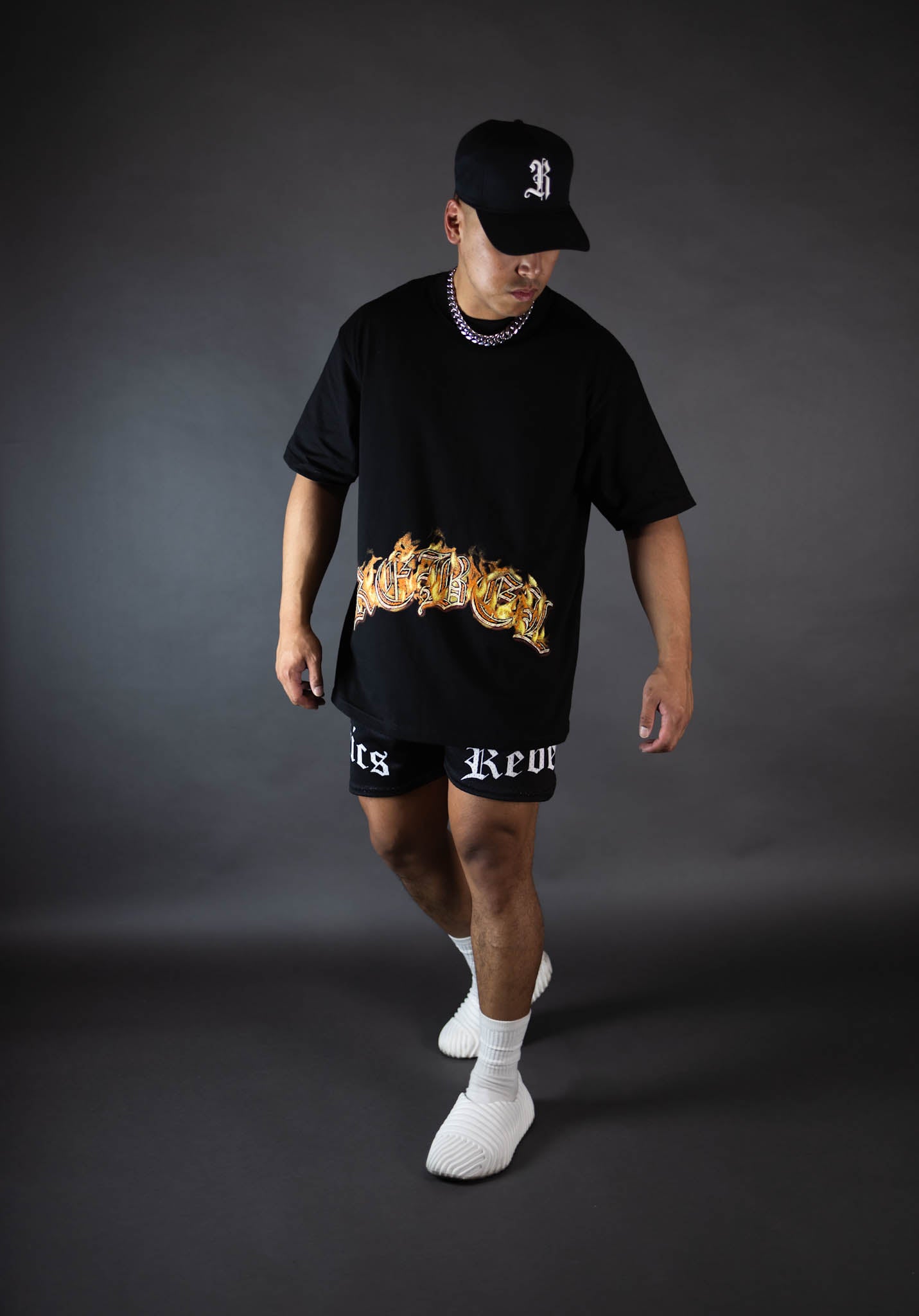 REBELETICS " SFWYBI FLAME " T-SHIRT - BLACK