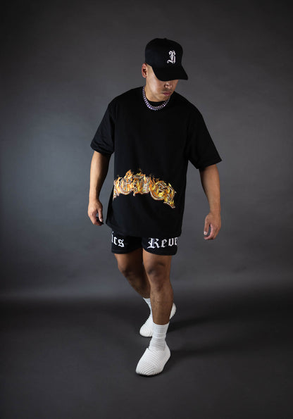 REBELETICS " SFWYBI FLAME " T-SHIRT - BLACK