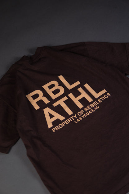 REBELETICS " RBL ATHL " T-SHIRT - CHOCOLATE