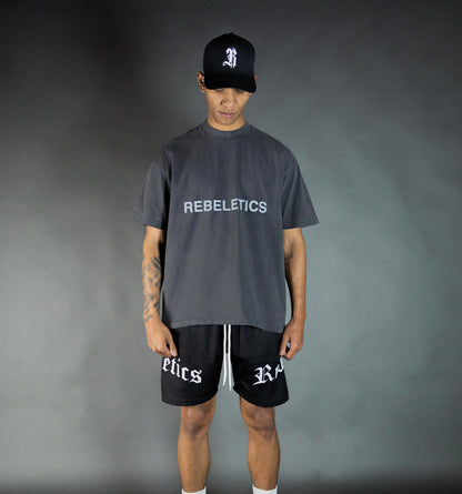 REBELETICS " RBL ATHL " T-SHIRT - VINTAGE BLACK