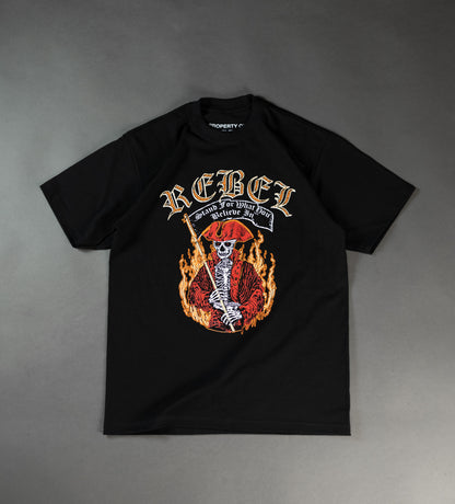 REBELETICS " PIRATE REBEL " T-SHIRT - BLACK