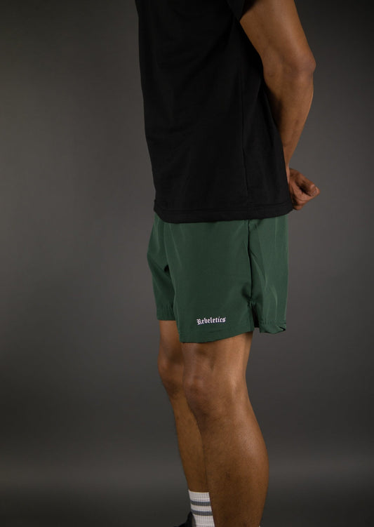 MENS REBELETICS SHORTS - FOREST GREEN