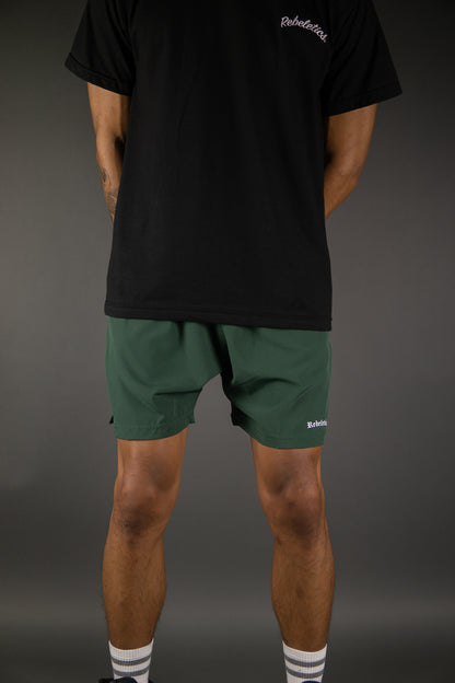 MENS REBELETICS SHORTS - FOREST GREEN