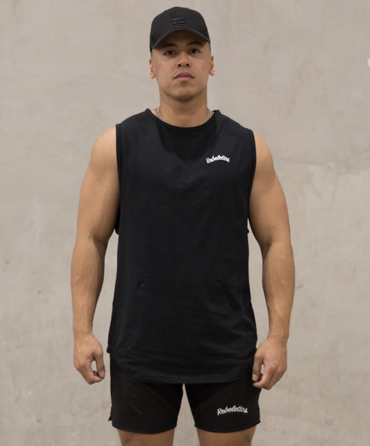 MENS SLEEVELESS T-SHIRT - BLACK