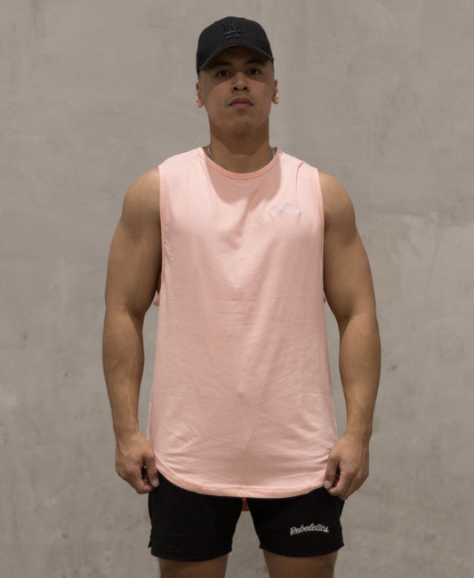 MENS SLEEVELESS T-SHIRT - PEACH