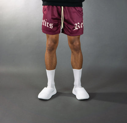 Mesh Shorts - Burgundy/Creme